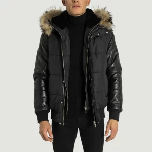 LORENZO MEN'S WINTER SLEEVE LEATHER JACKET