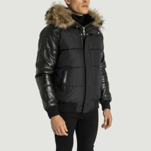 LORENZO MEN'S WINTER SLEEVE LEATHER JACKET