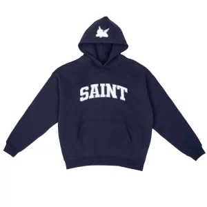 Saint-Heavyweight-Brushed-White-Patch-Navy-Hoodie
